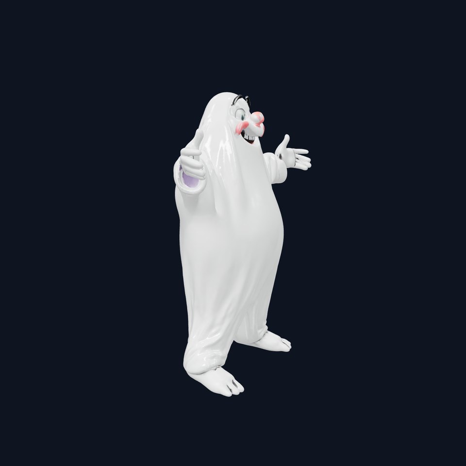 Friendly Ghost Character Model  Rigged and Animated
